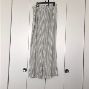 White and black pin striped pants